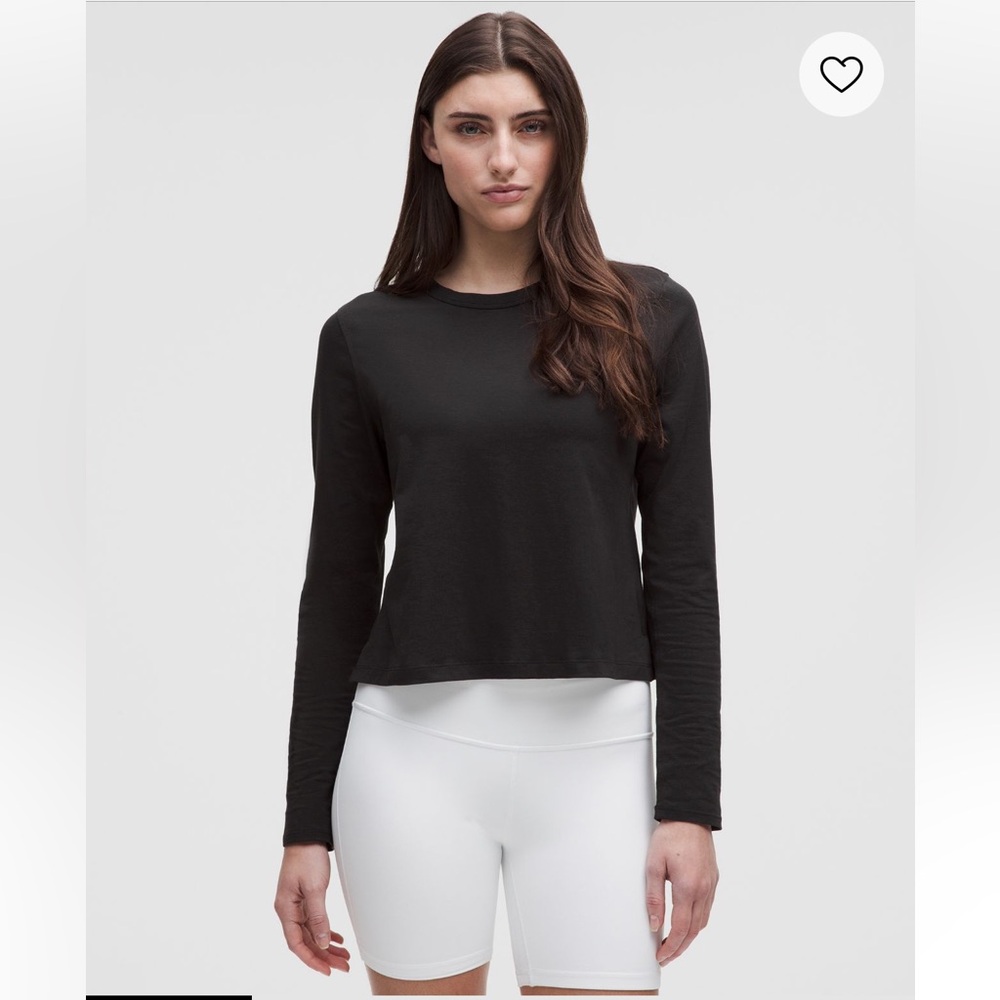 Lululemon Classic fit cotton blend long sleeve shirt  black size 8